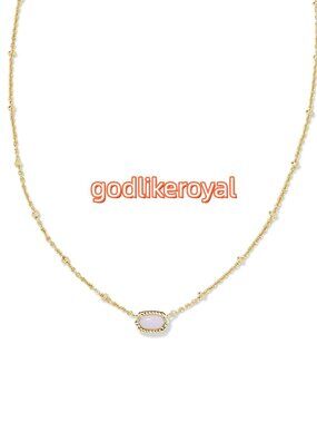 Mini Elisa Gold Satellite Short Pendant Necklace in Pink Opalite Crystal